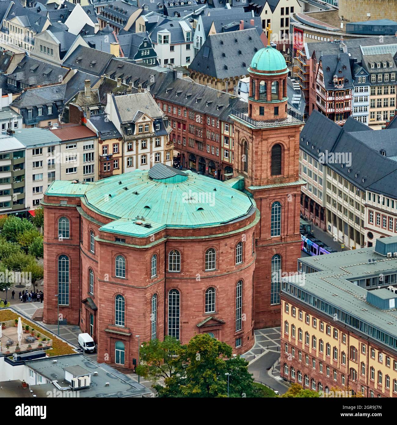 Frankfurt, Germany, The Paulskirche With The Green Roof Of Copper Plates In  The City Centre Stock Photo - Alamy