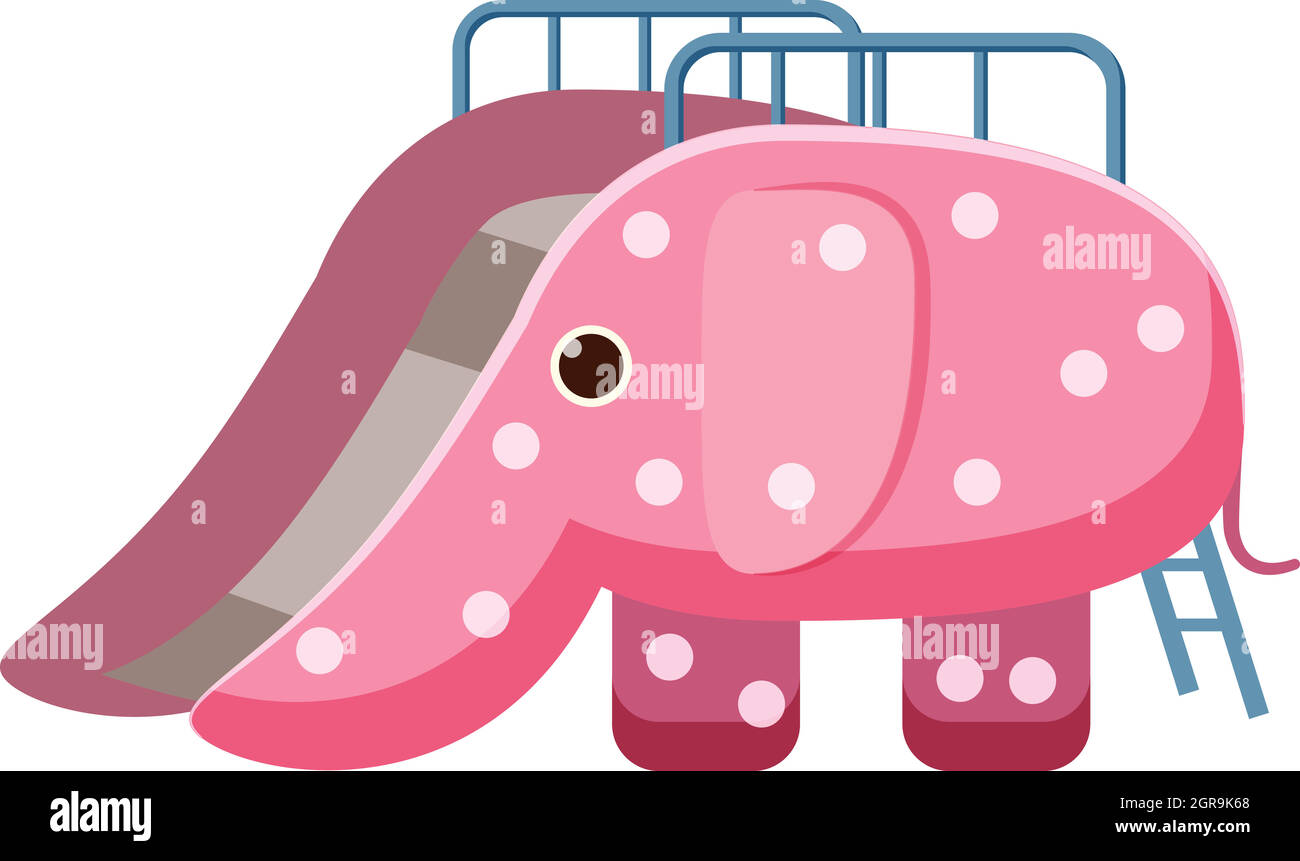 Childrens slide elephant icon, cartoon style Stock Vector