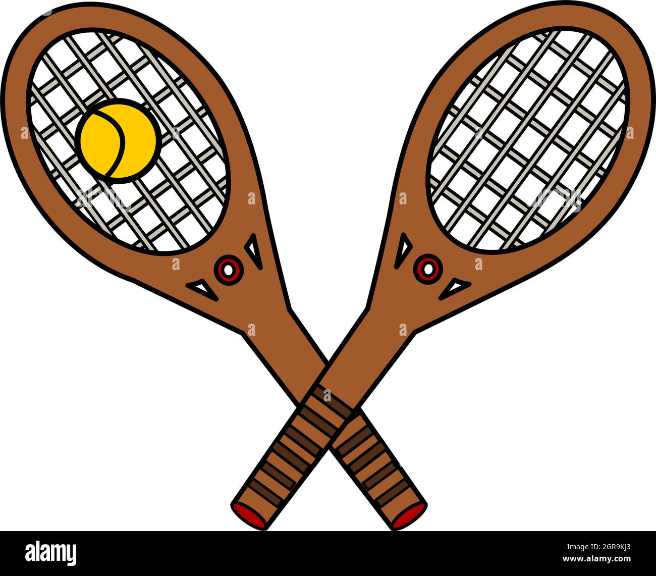 Crossed Tennis rackets Stock Vector Image & Art - Alamy