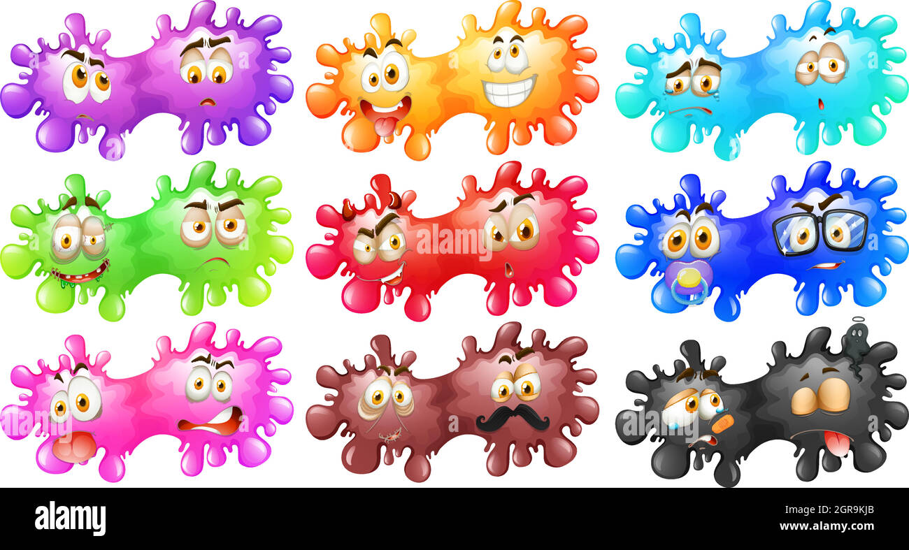 Color splash with faces Stock Vector