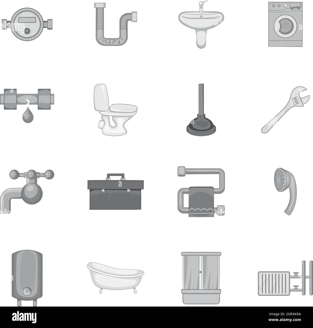 Bathroom icons set, black monochrome style Stock Vector Image & Art - Alamy