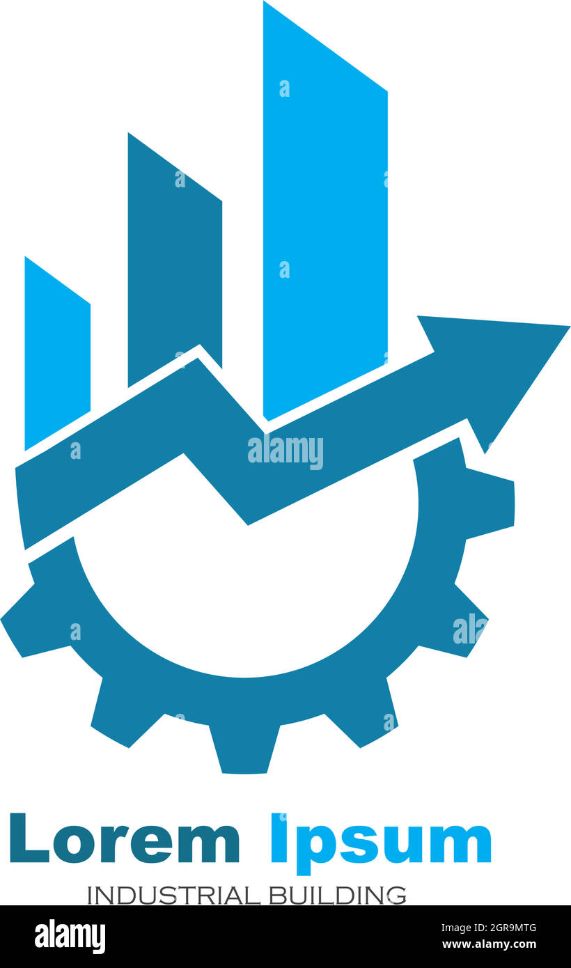 industrial building gear logo icon vector Stock Vector