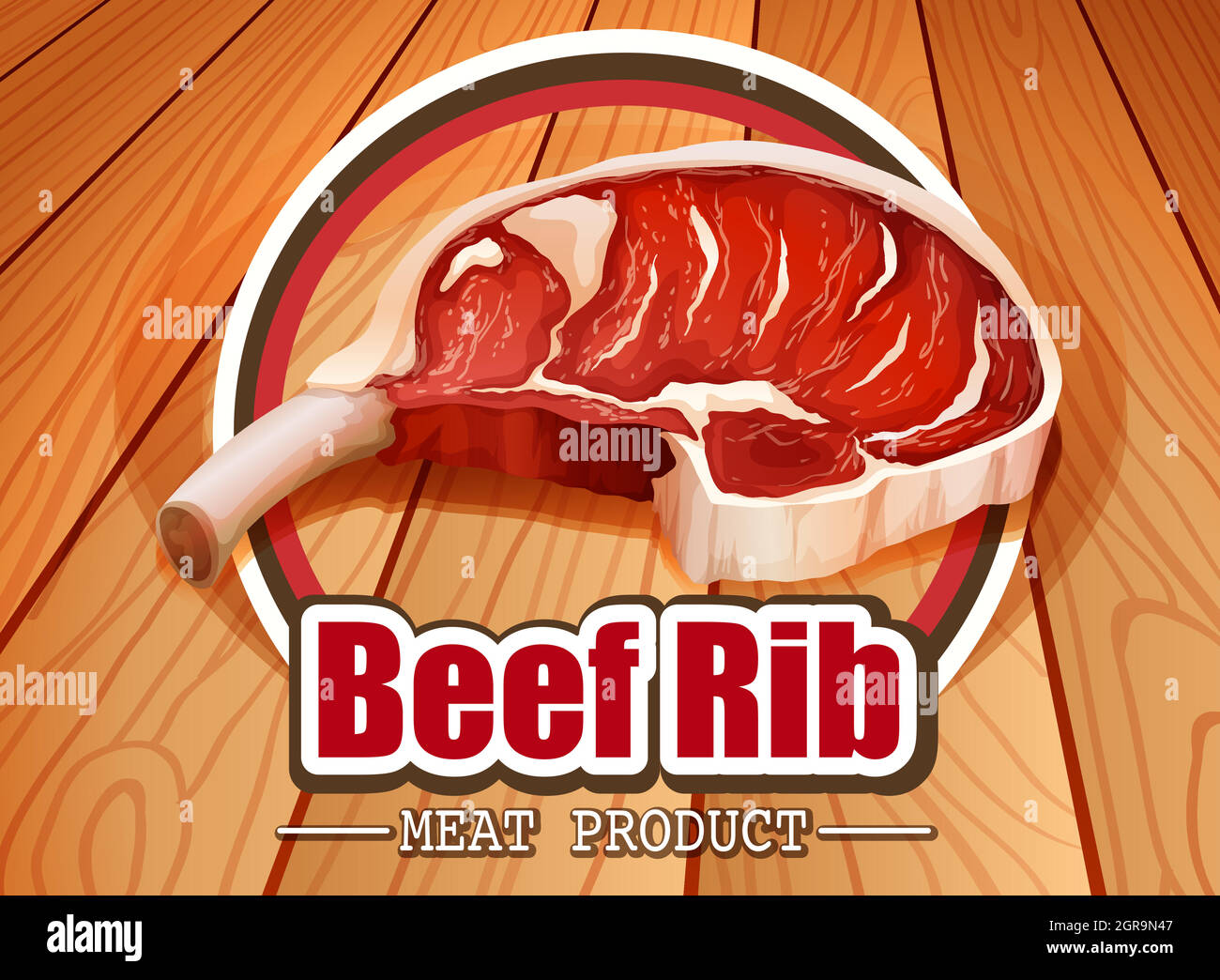 Beef rib Stock Vector