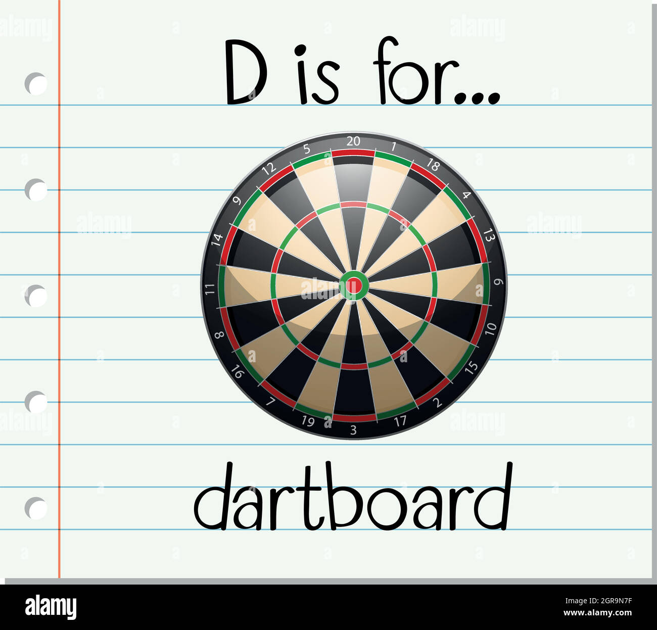 Flashcard letter D is for dartboard Stock Vector Image & Art - Alamy