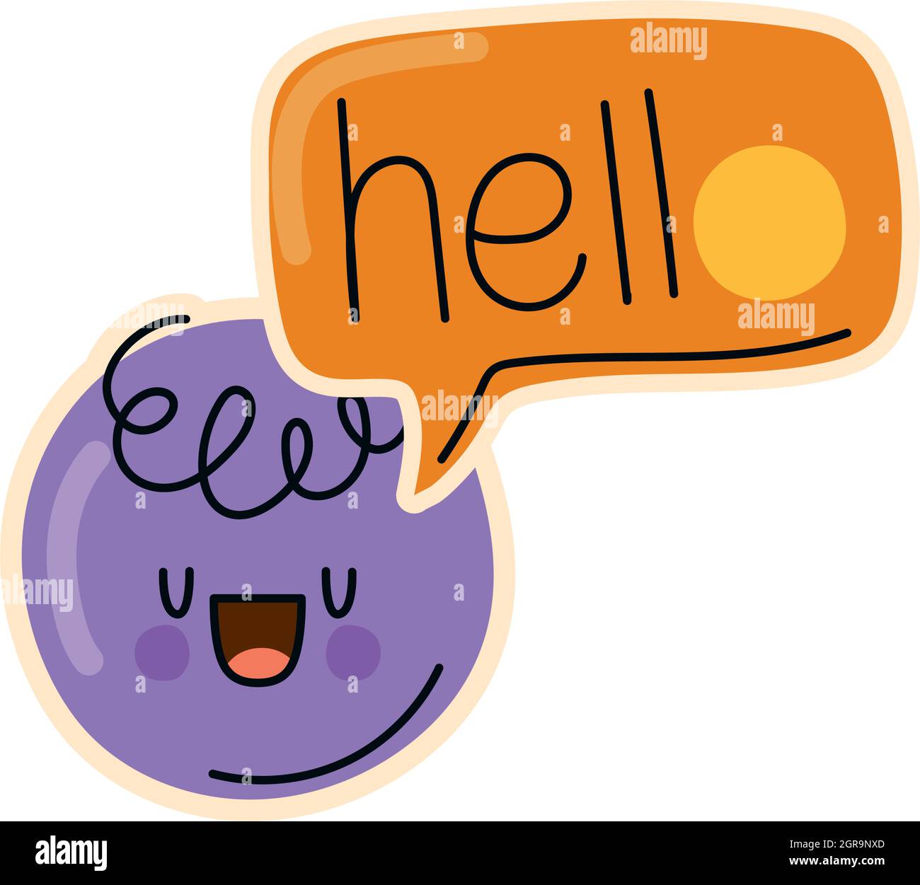 hello sticker illustration Stock Vector Image & Art - Alamy