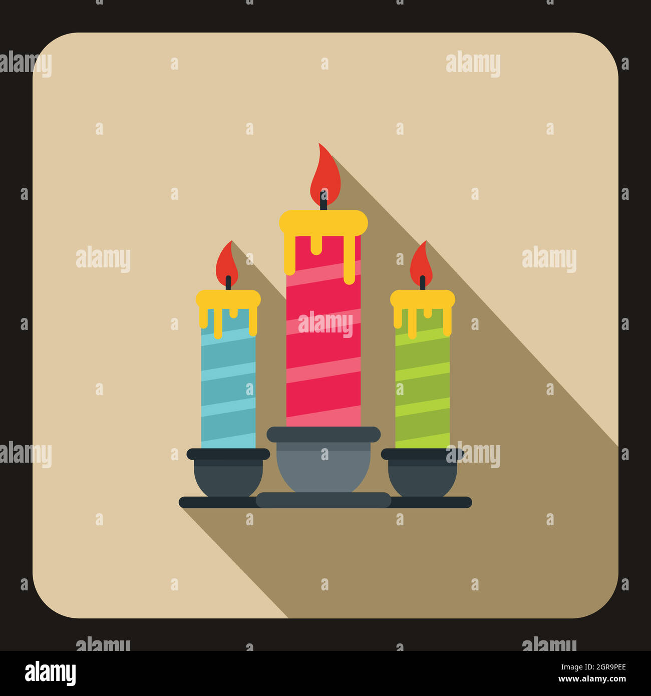 Burning birthday cake candles Stock Vector Images - Alamy