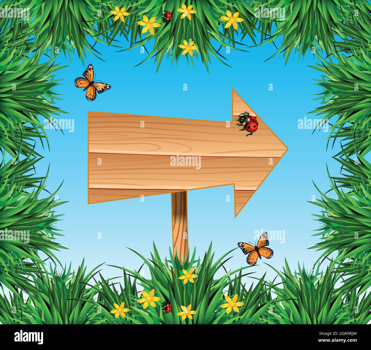 Sign with insects and plants Stock Vector Image & Art - Alamy