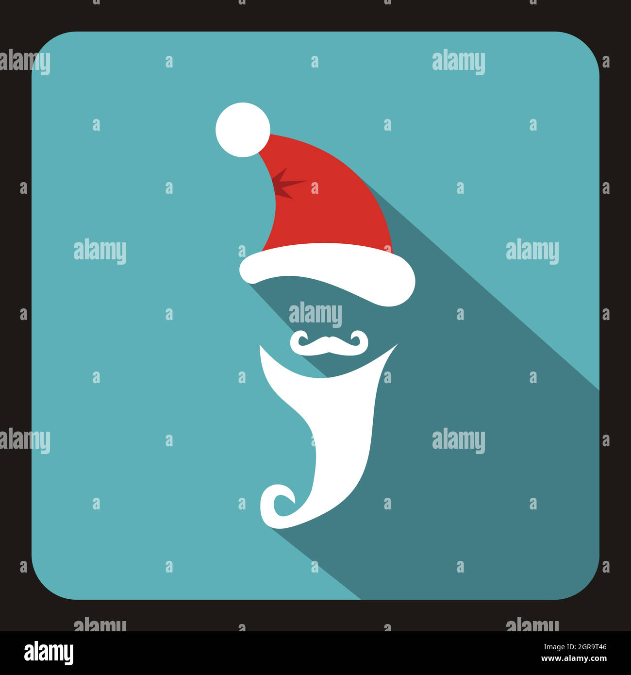 Red hat and beard with mustache of Santa Claus Stock Vector Image & Art ...