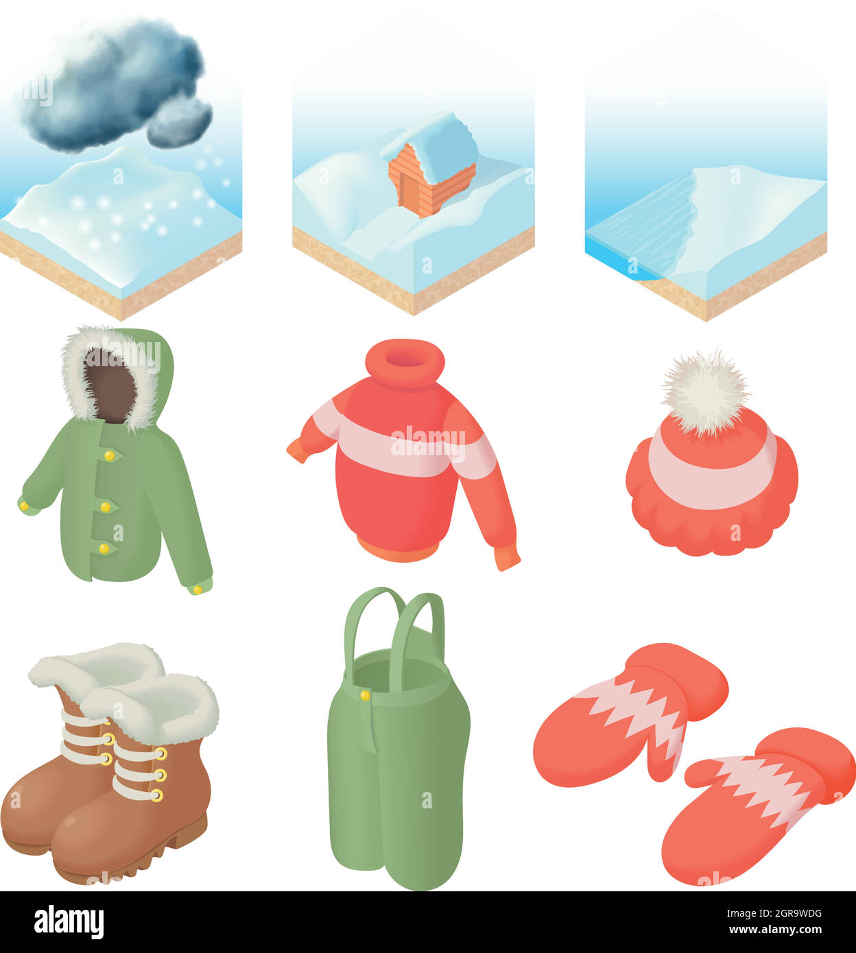 Winter icons set, cartoon style Stock Vector Image & Art - Alamy