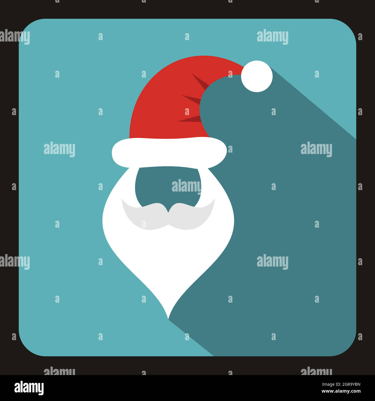 Hat and beard with mustache of Santa Claus icon Stock Vector Image ...