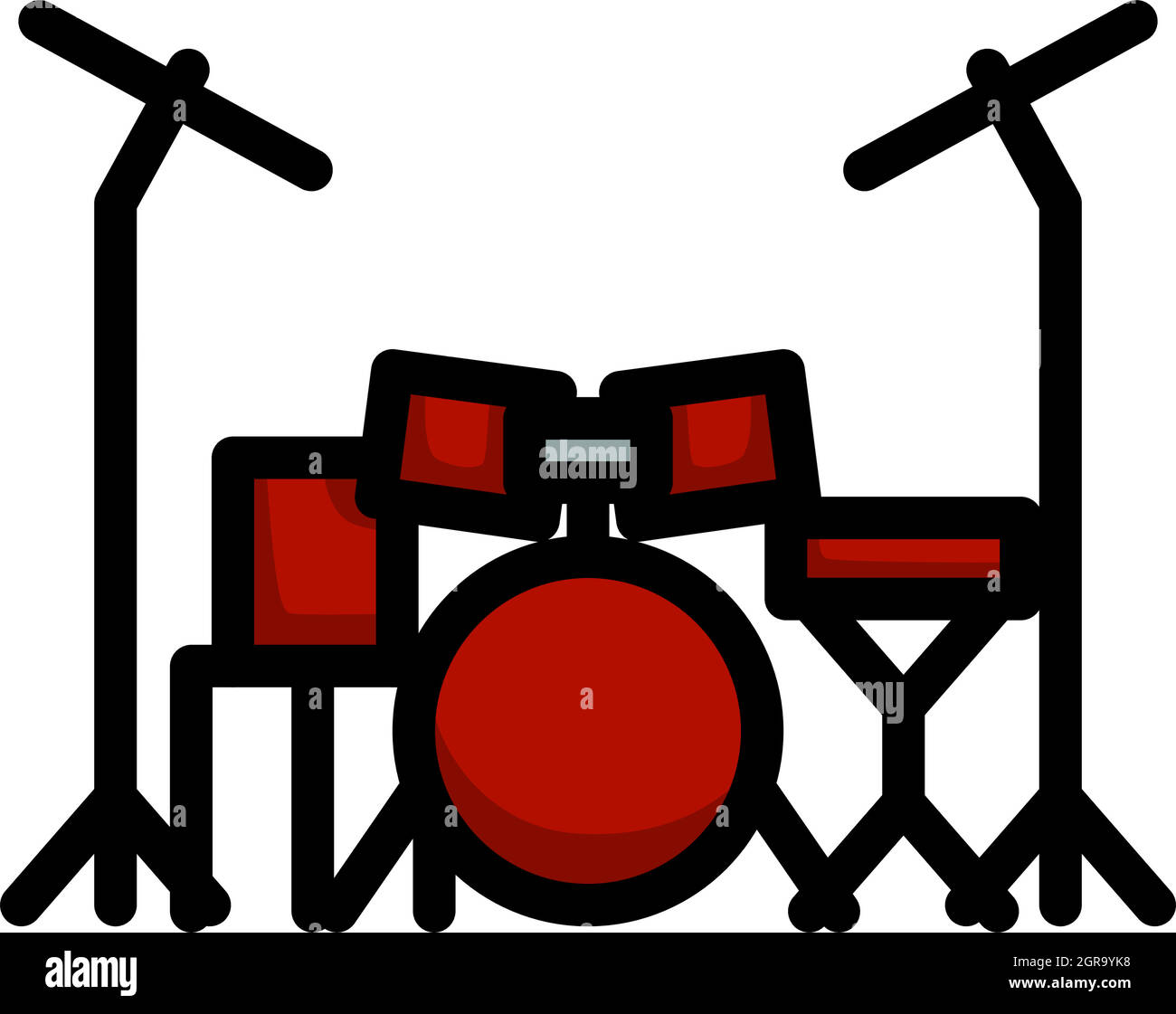 Drum Set Icon Stock Vector