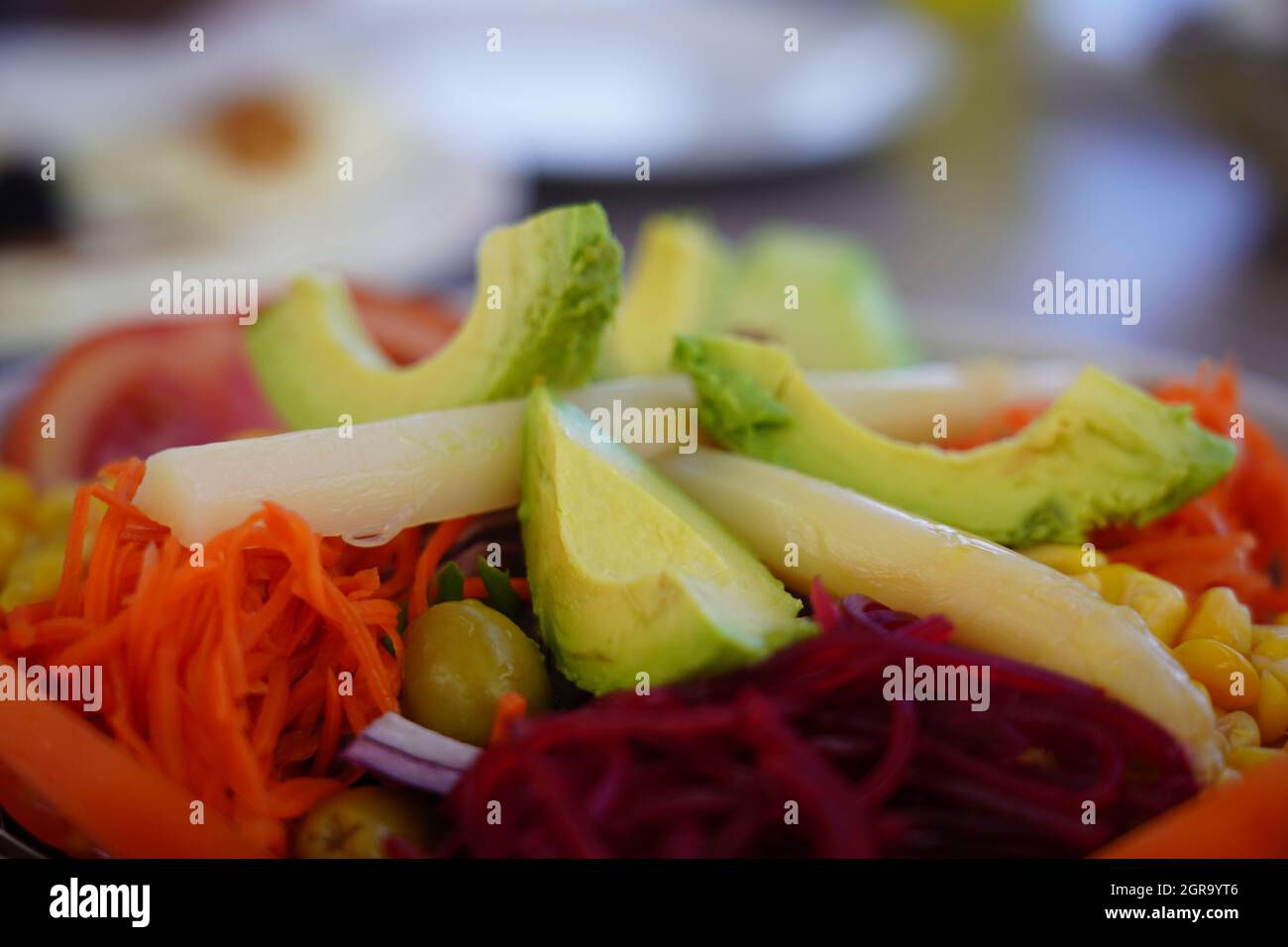 Close-up Of Salad Served In Plate Stock Photo