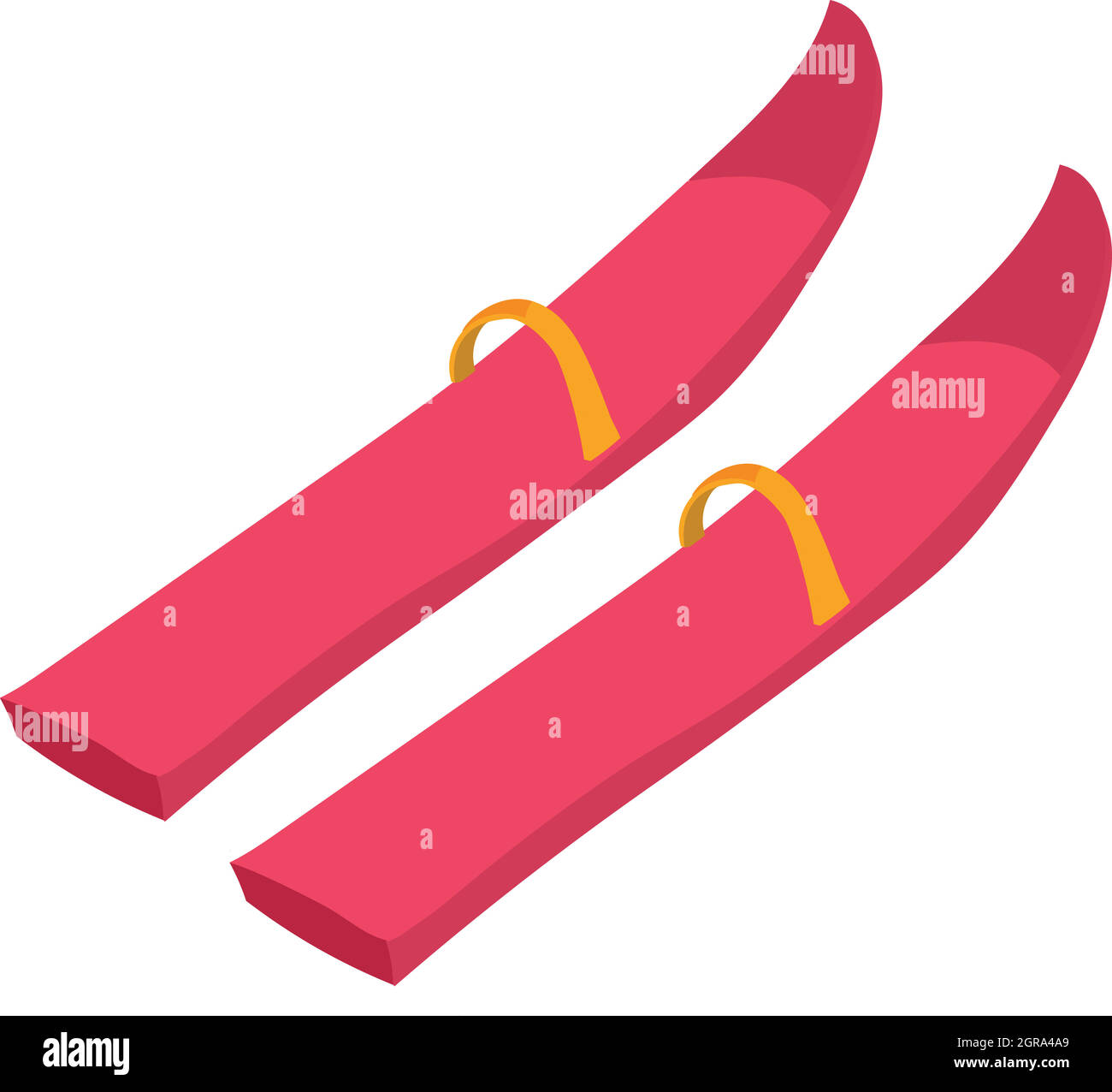 Skiing icon, cartoon style Stock Vector