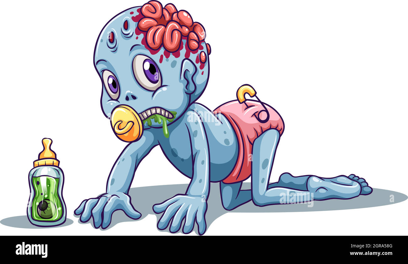 A baby zombie crawling Stock Vector