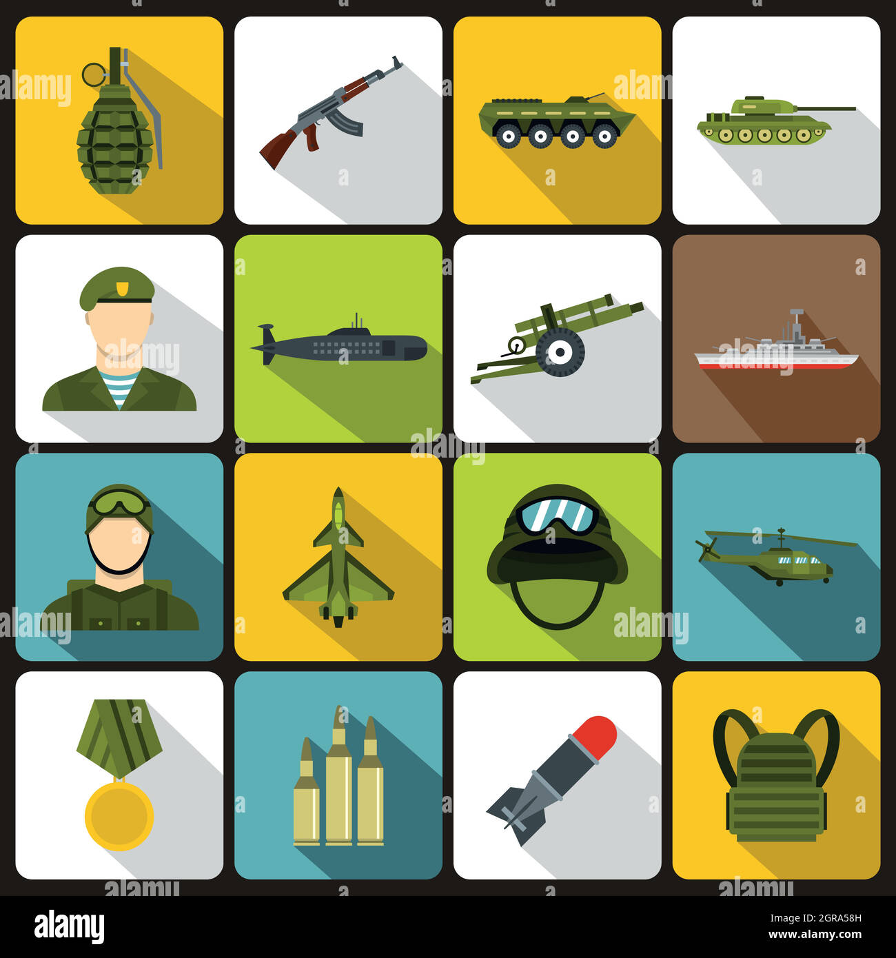 War icons set in flat style Stock Vector Image & Art - Alamy