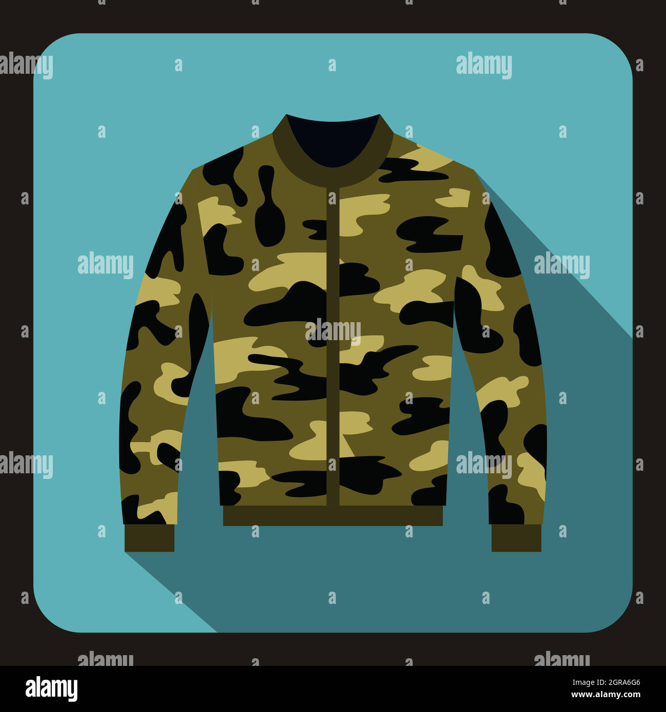 Camouflage jacket icon, flat style Stock Vector Image & Art - Alamy