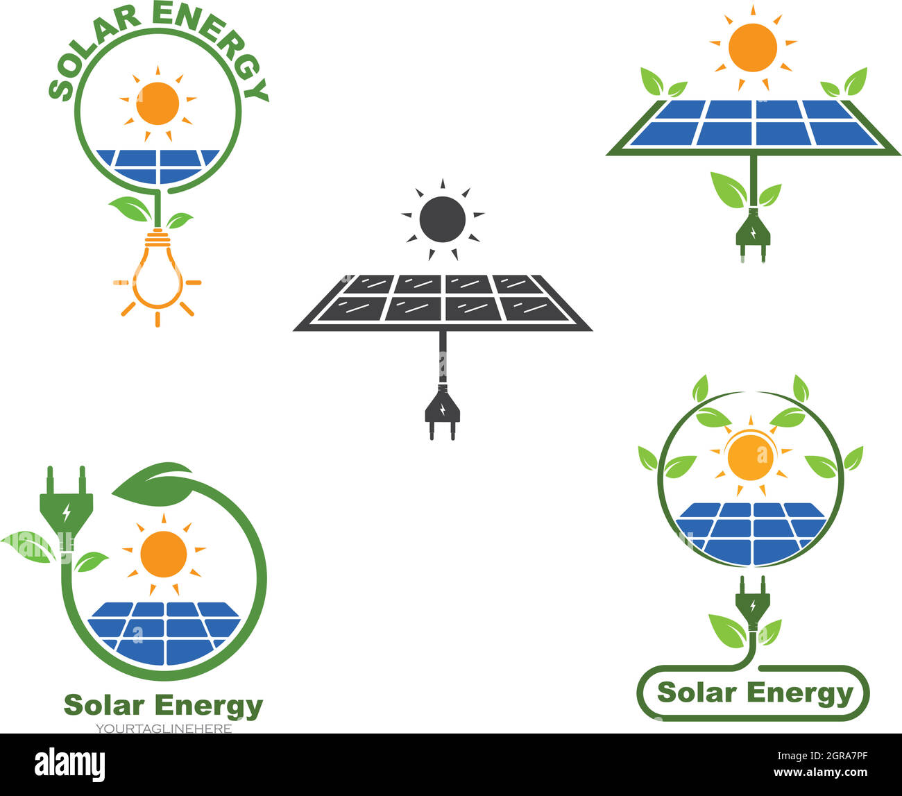 solar panel logo vector icon of natural energy Stock Vector Image & Art ...
