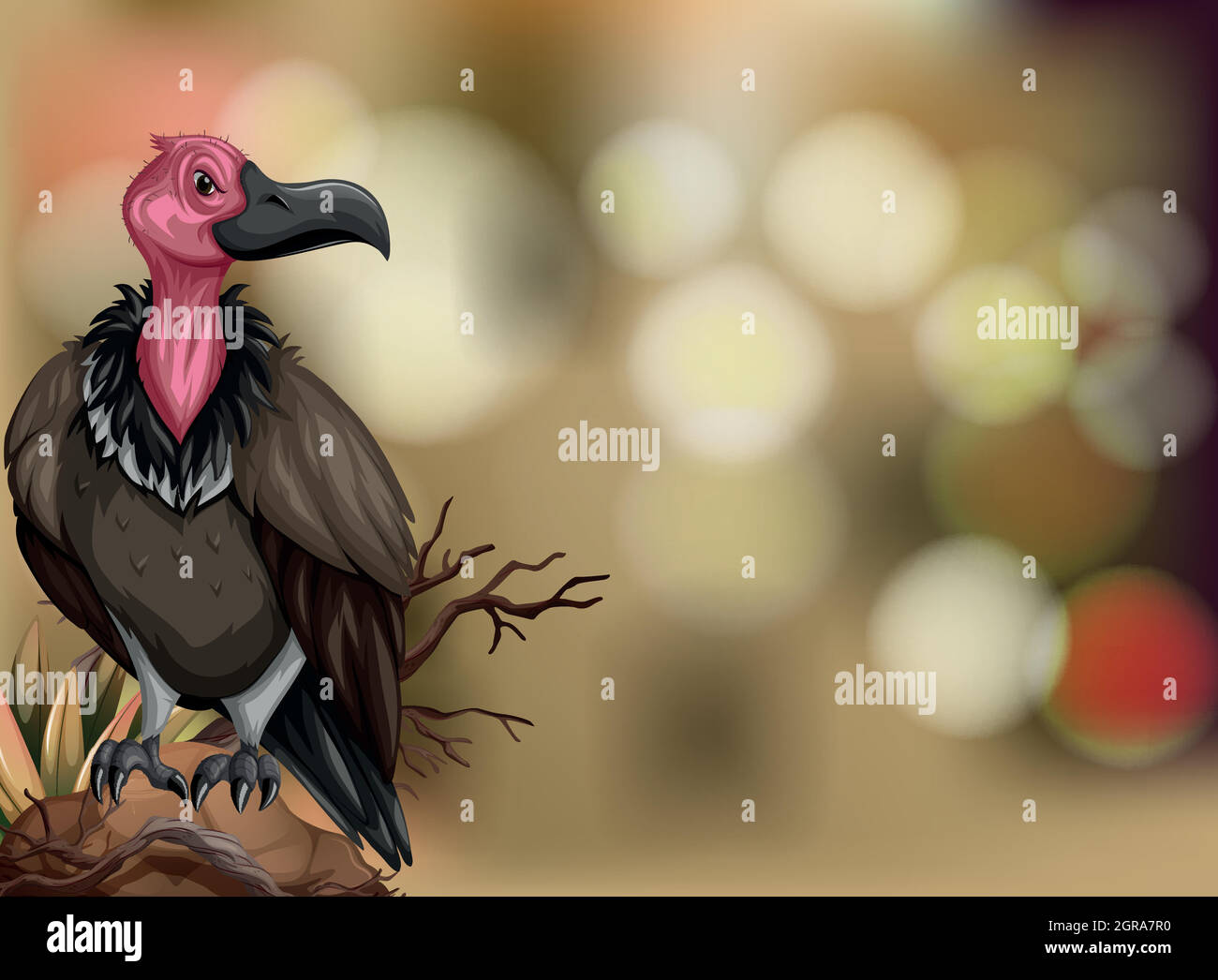 A vulture on blurry background Stock Vector
