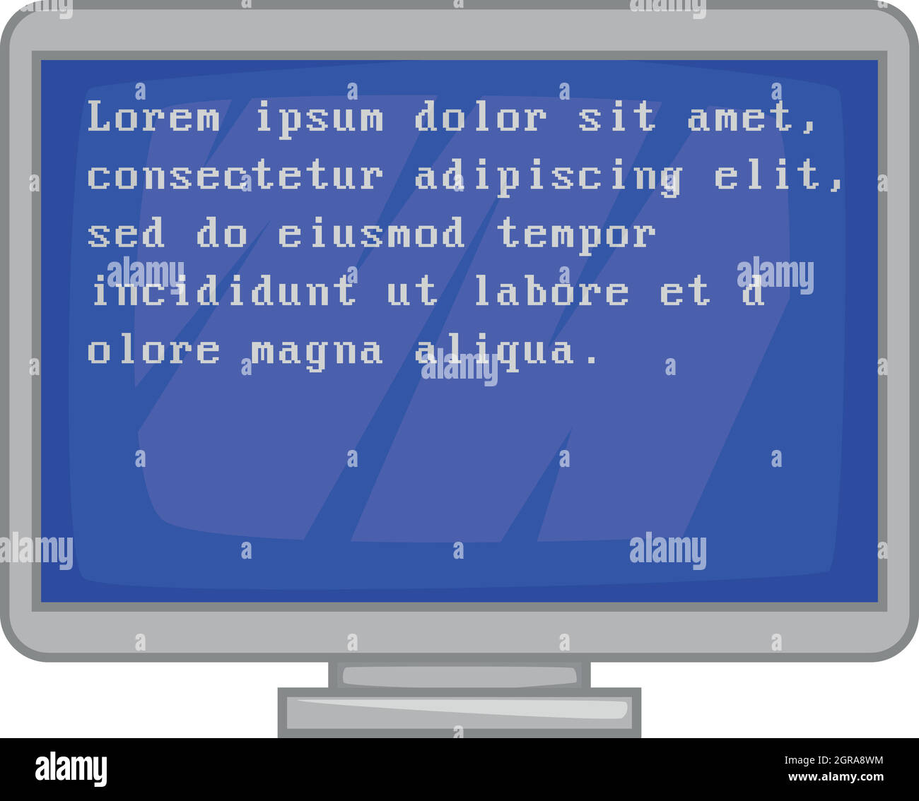 Blue computer screen with text icon, cartoon style Stock Vector Image ...