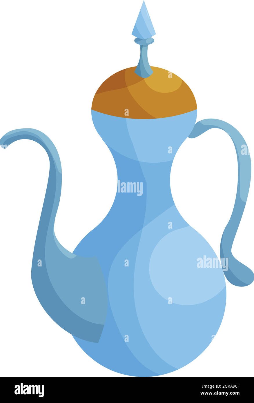Traditional arabic coffee mug icon, cartoon style Stock Vector