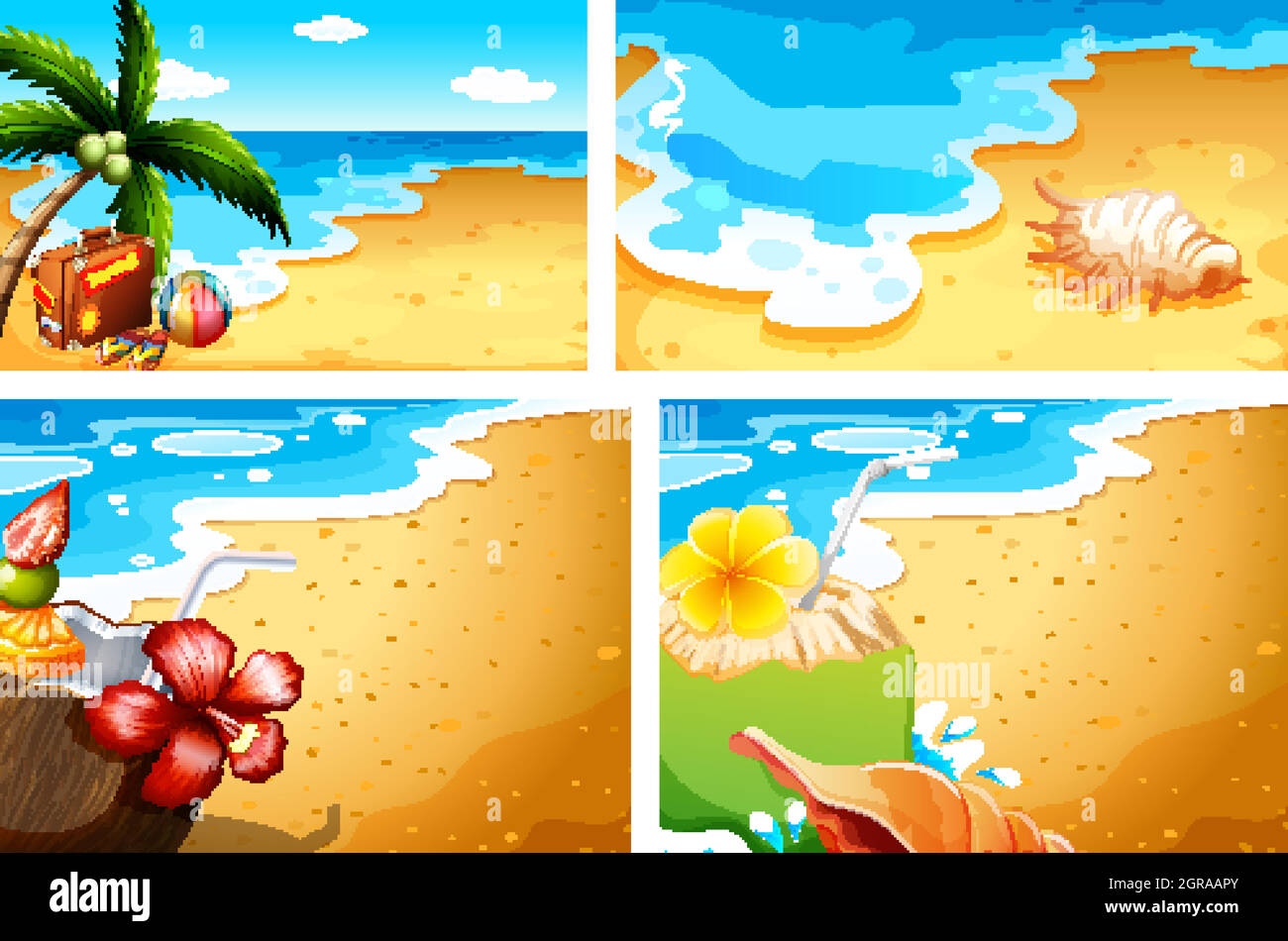 Set of summer beach background Stock Vector Image & Art - Alamy