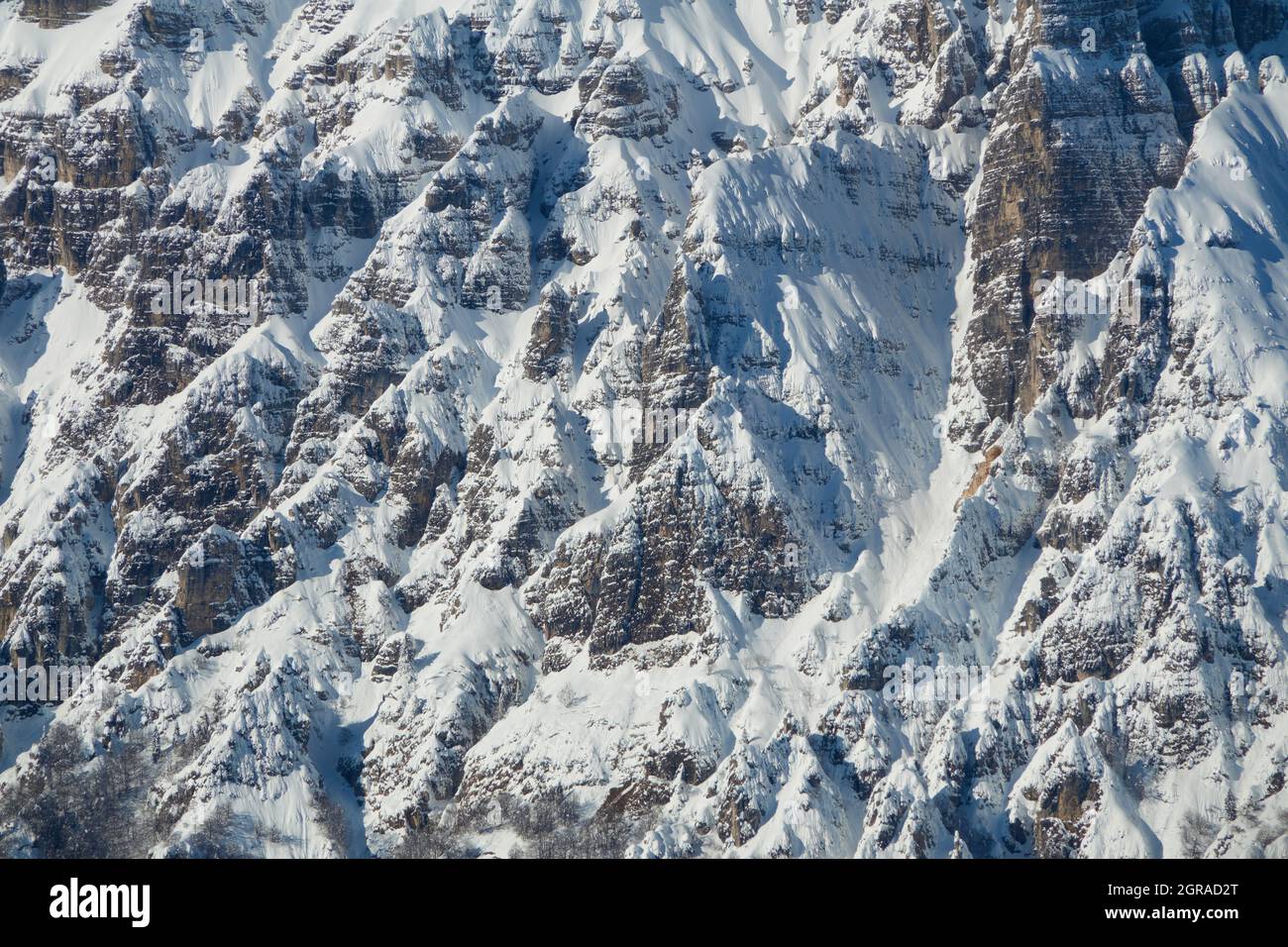 Close Up Of Snowy Mountain Rock Face Stock Photo Alamy