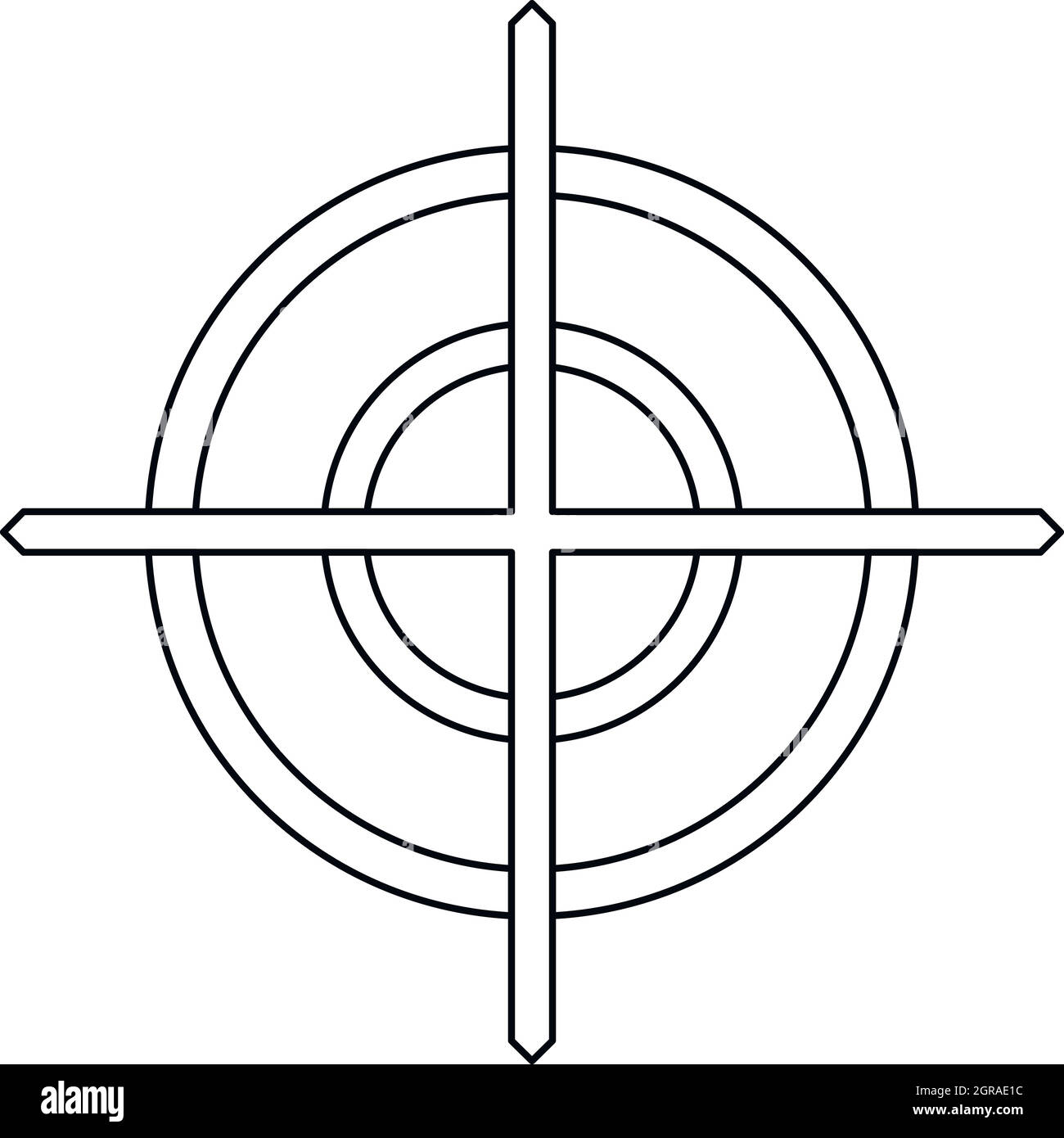 Crosshair icon in outline style Stock Vector