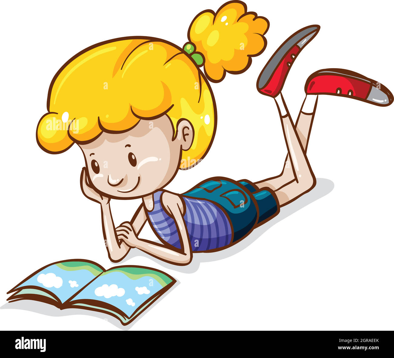 A simple sketch of a girl reading Stock Vector Image & Art - Alamy