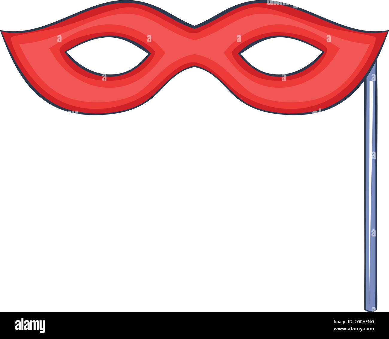 Red carnival mask icon, cartoon style Stock Vector