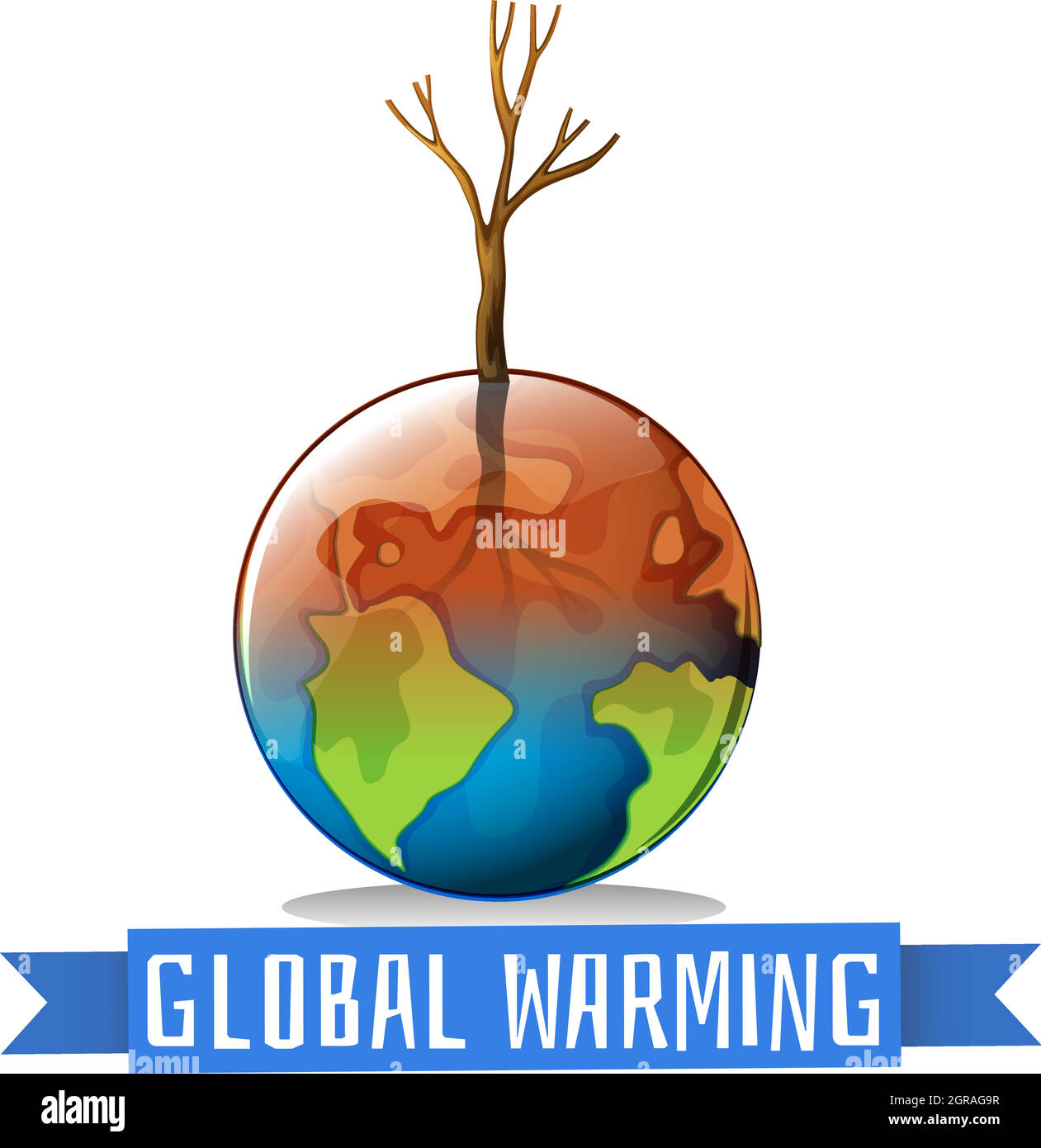 Global warming and sign Stock Vector