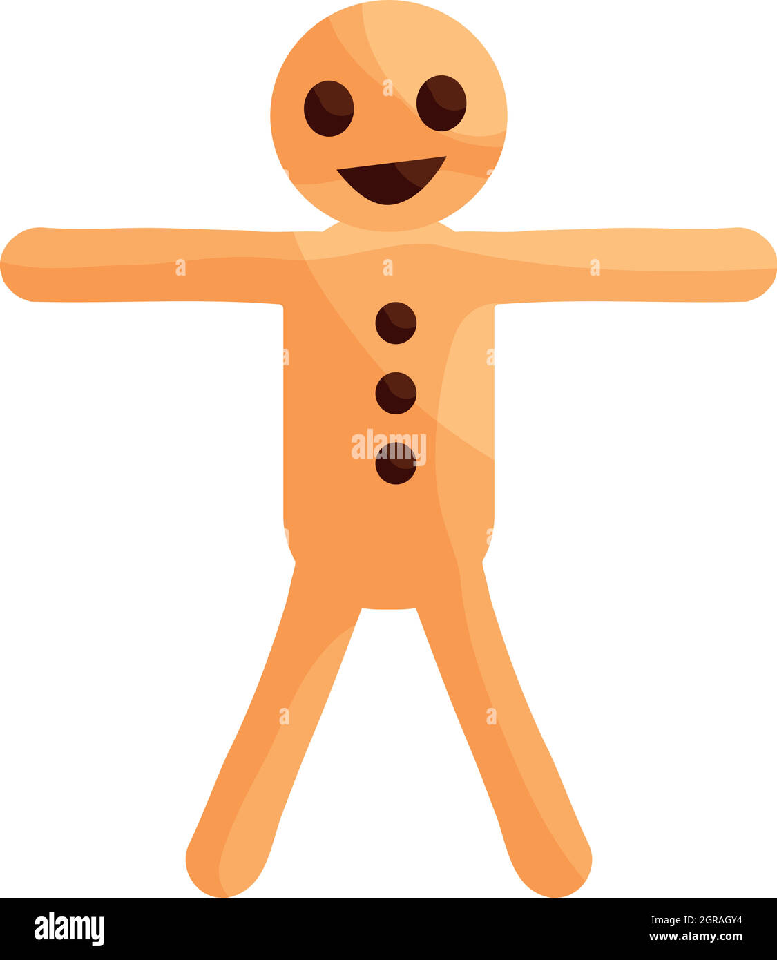 Gingerbread man cookie icon, cartoon style Stock Vector