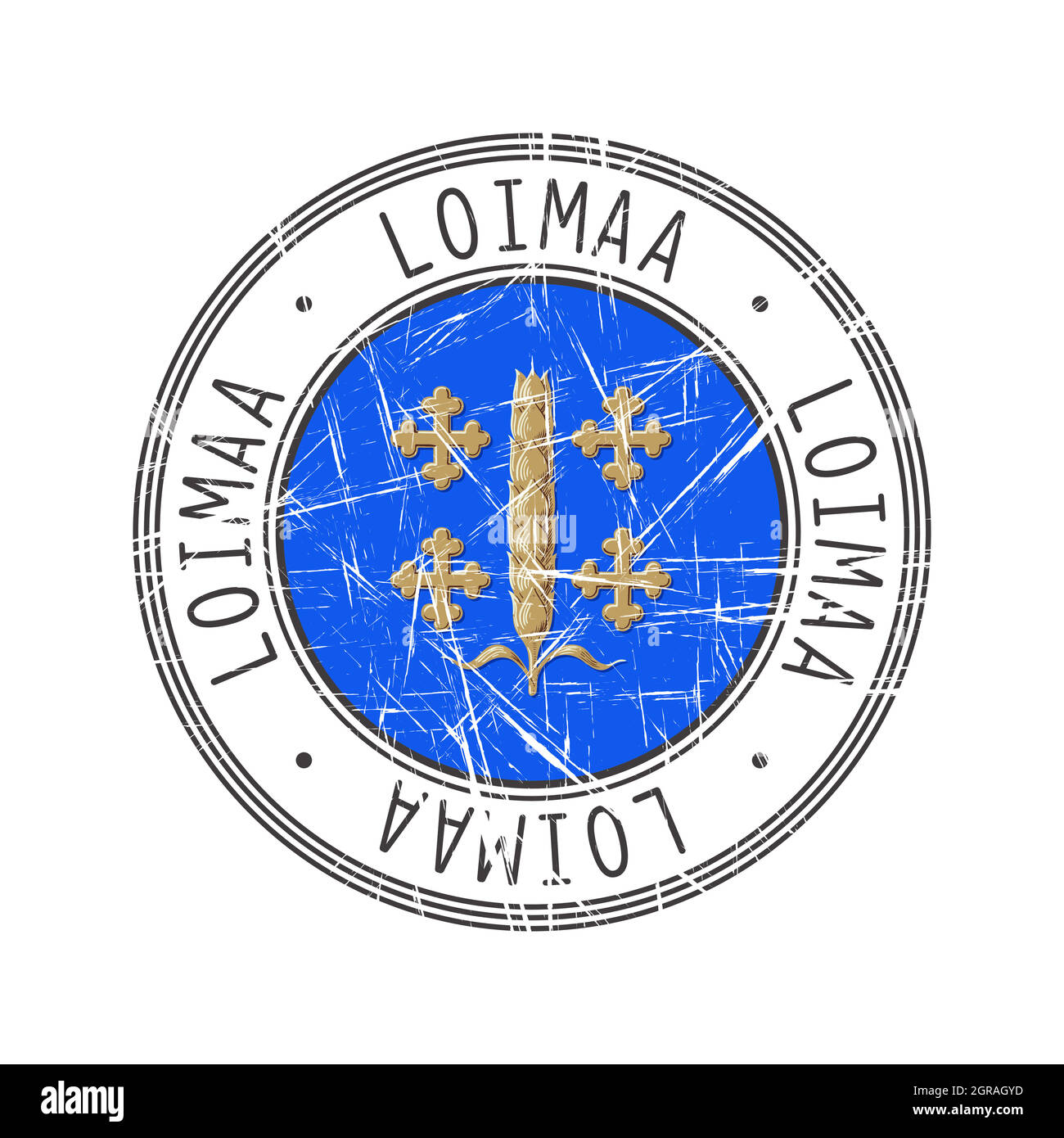 Loimaa city postal rubber stamp Stock Vector