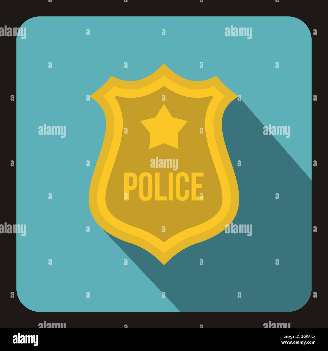 Police badge icon, flat style Stock Vector Image & Art Alamy