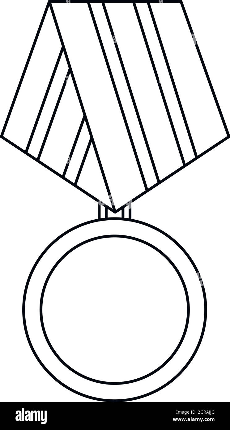 Military medal icon outline style Stock Vector Image Art Alamy