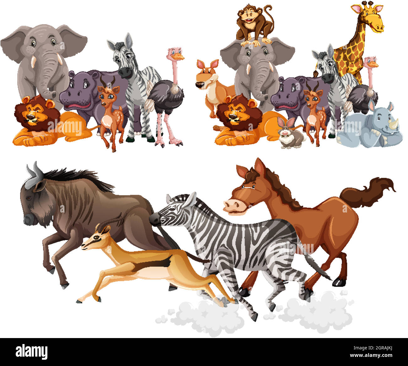 Wild animals group cartoon style isolated on white background Stock Vector Image & Art - Alamy Wild animals group cartoon style isolated on white background Stock Vector Image & Art - Alamy