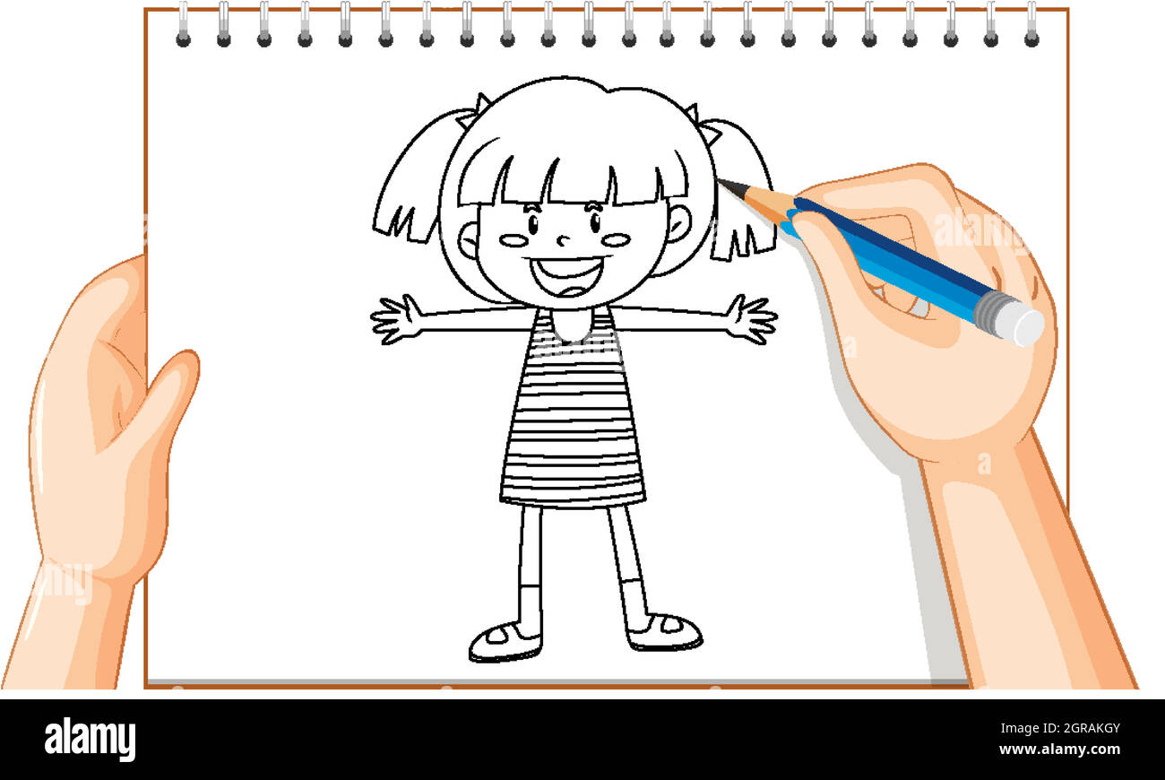 Page 2 Cute Little Girl Outline Drawing High Resolution Stock Photography And Images Alamy Page 2 Cute Little Girl Outline Drawing High Resolution Stock Photography And Images Alamy