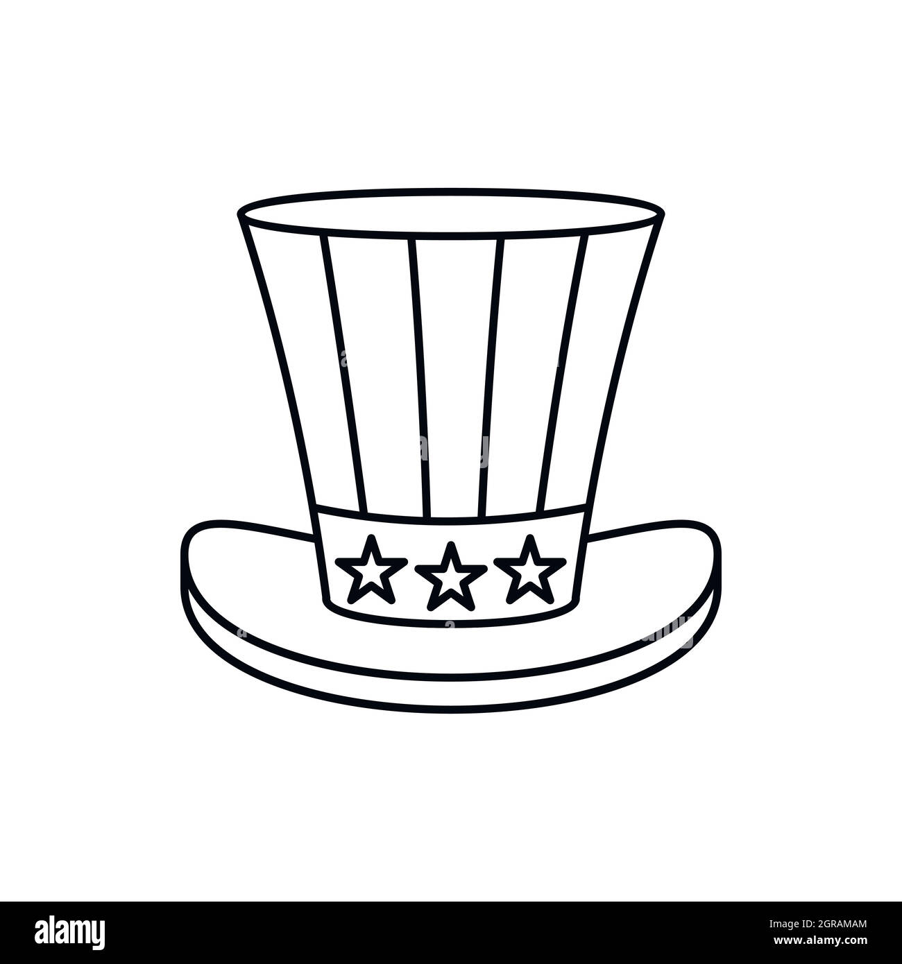 Uncle Sam Hat icon, outline style Stock Vector