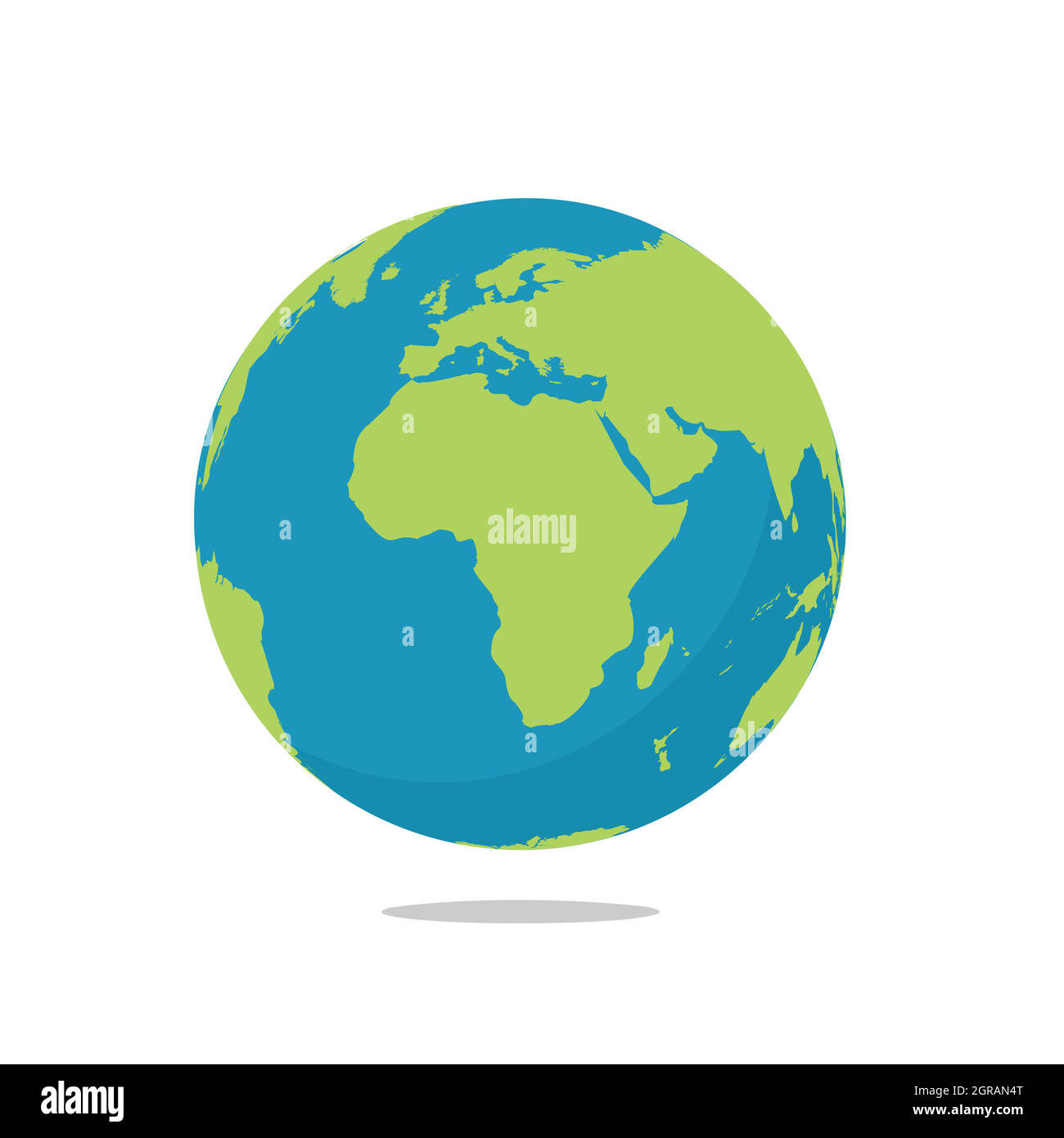 Earth globe isolated on white background. Flat planet Earth icon ...