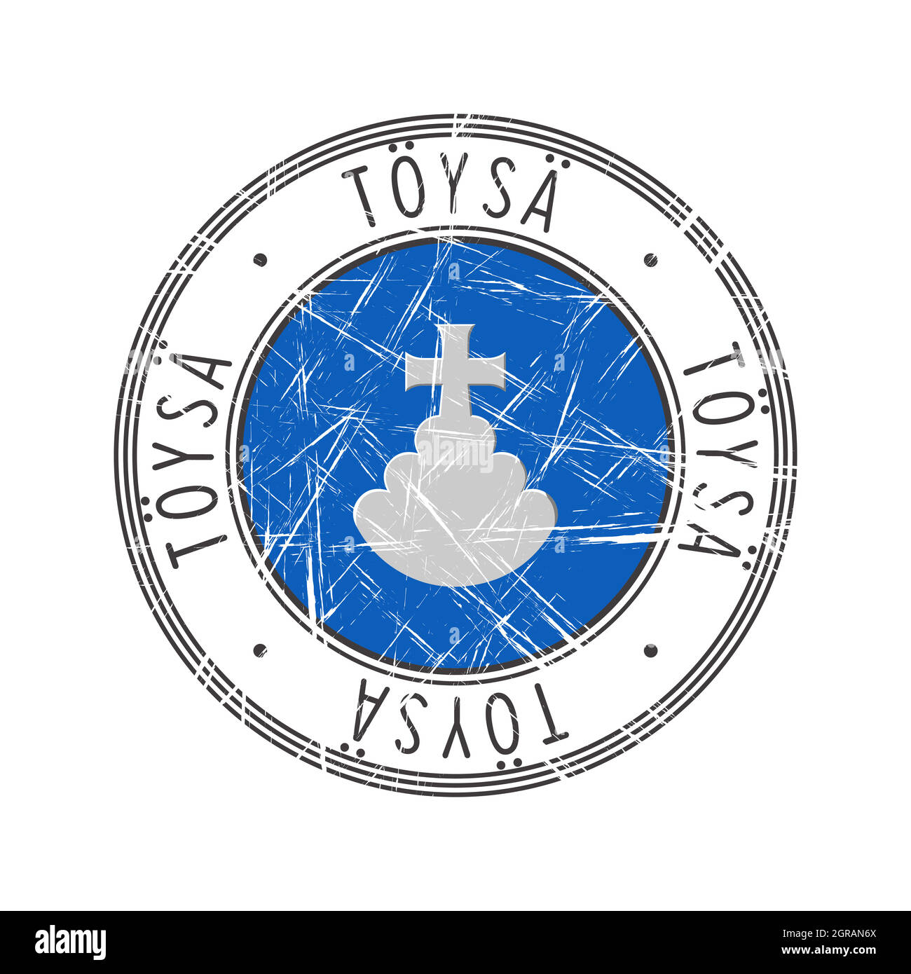 Toysa city postal rubber stamp Stock Vector