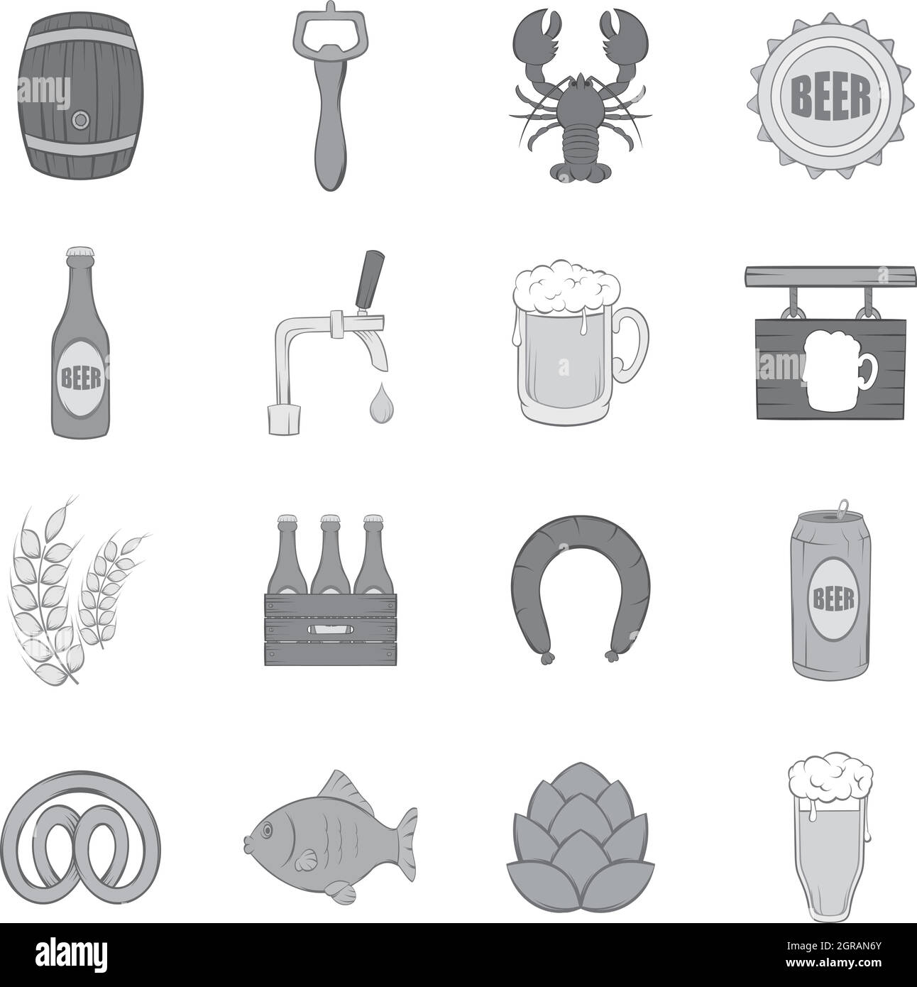 Beer icons set, black monochrome style Stock Vector Image & Art - Alamy