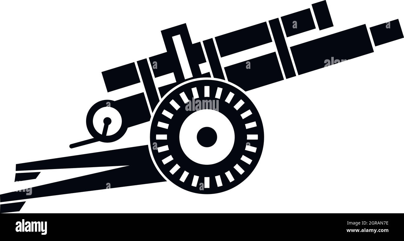 Artillery gun icon, simple style Stock Vector