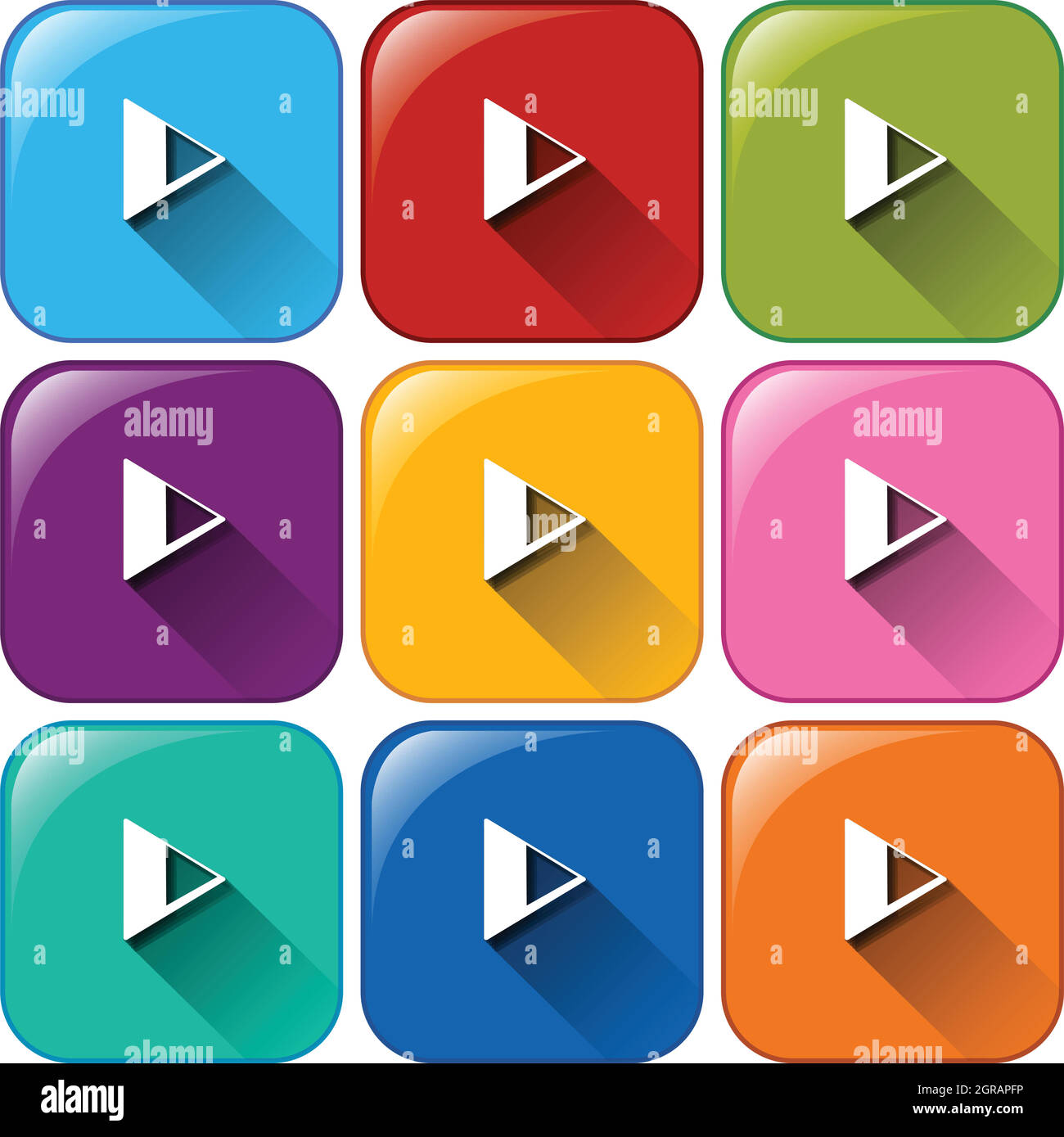 Play button icons Stock Vector