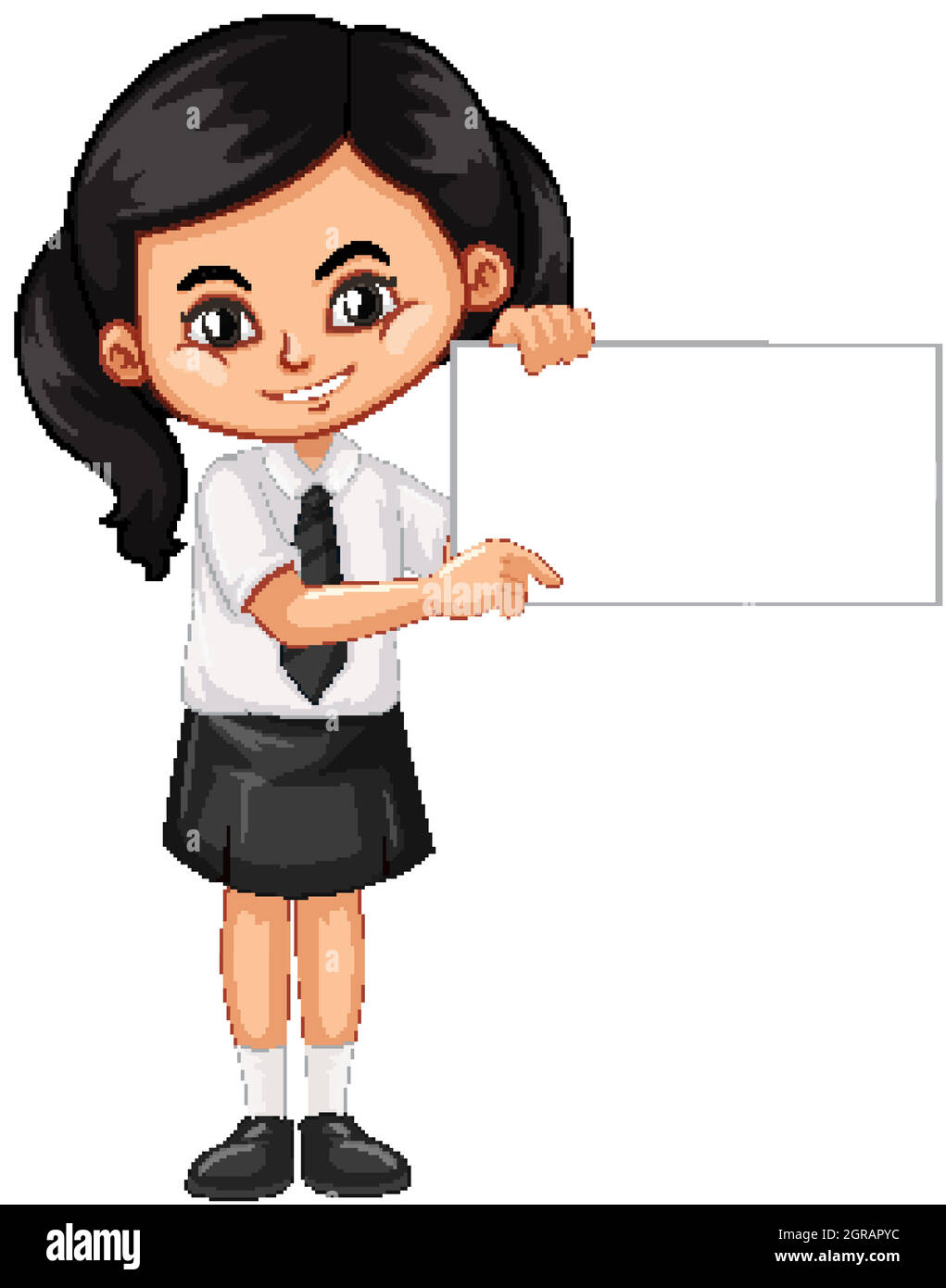 One happy girl with blank sign Stock Vector Image & Art - Alamy
