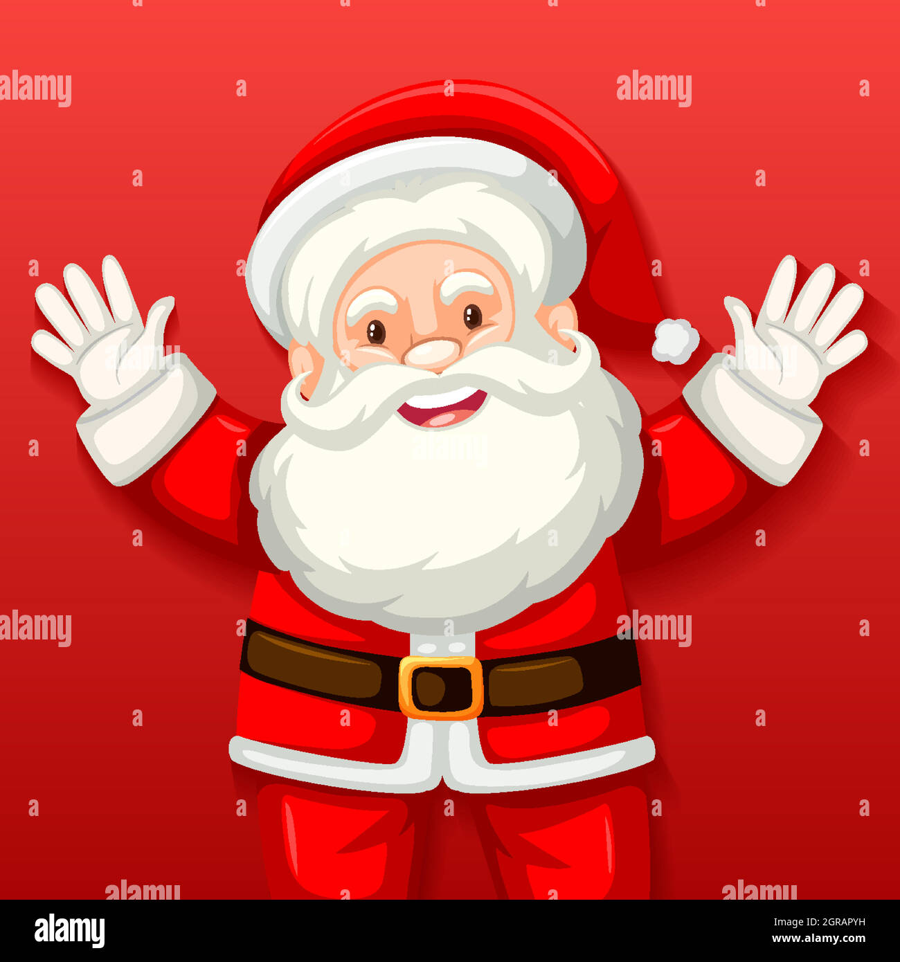 Cute Santa Claus cartoon character on red background Stock Vector Image &  Art - Alamy