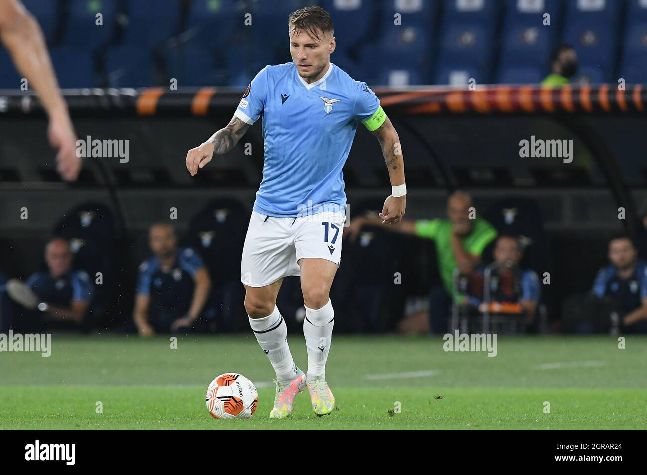 Rome, Lazio. 30th Sep, 2021. Ciro Immobile of SS Lazio during the Europa League match between SS Lazio v Lokomotiv Moscow at Olimpico stadium in Rome, Italy, September 30, 2021. Fotografo01 Credit: Independent Photo Agency/Alamy Live News Stock Photo