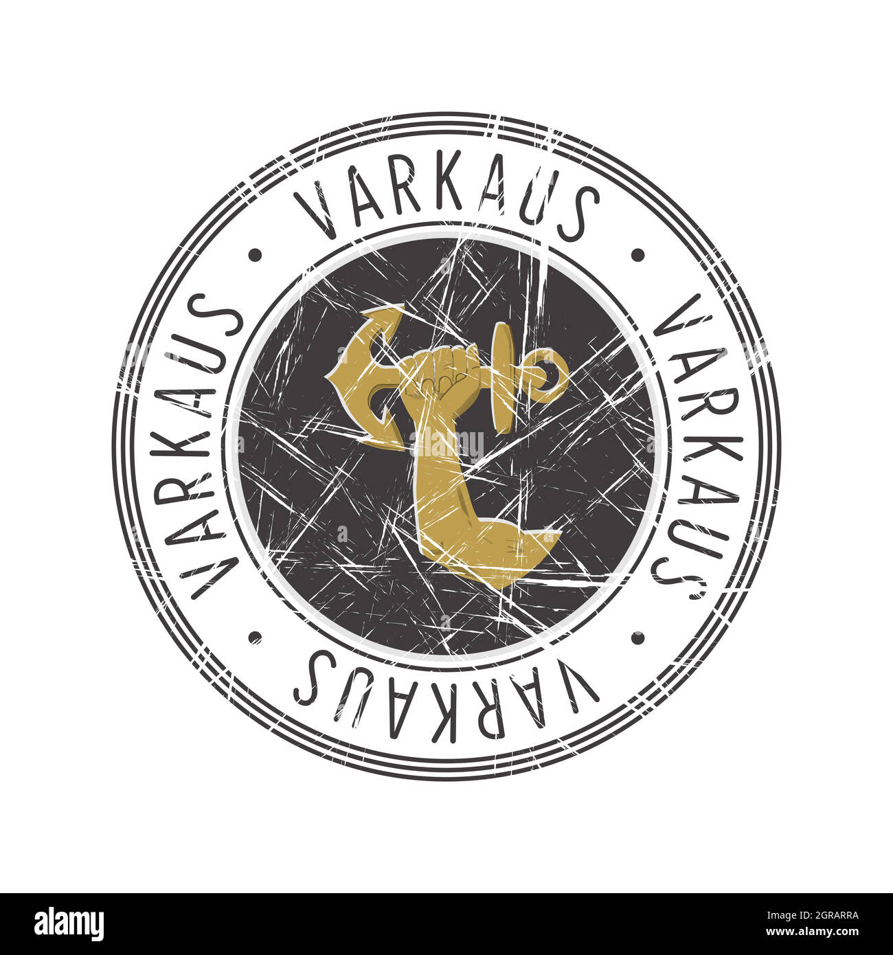 Varkaus city postal rubber stamp Stock Vector