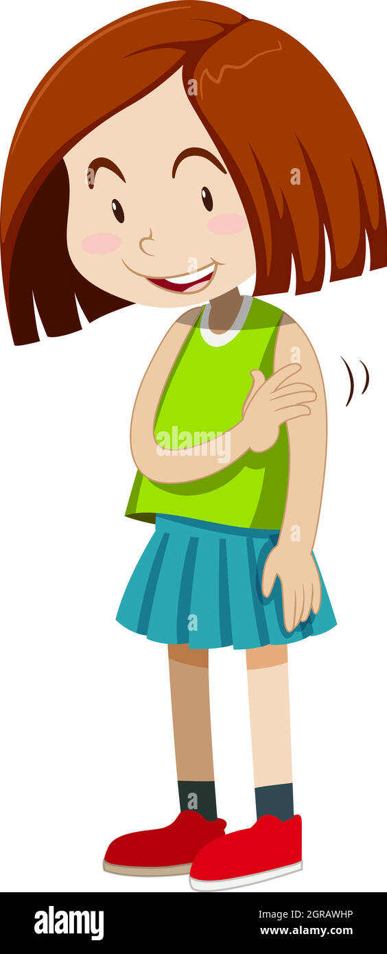 Cartoon illustration shy little girl hi-res stock photography and images -  Alamy