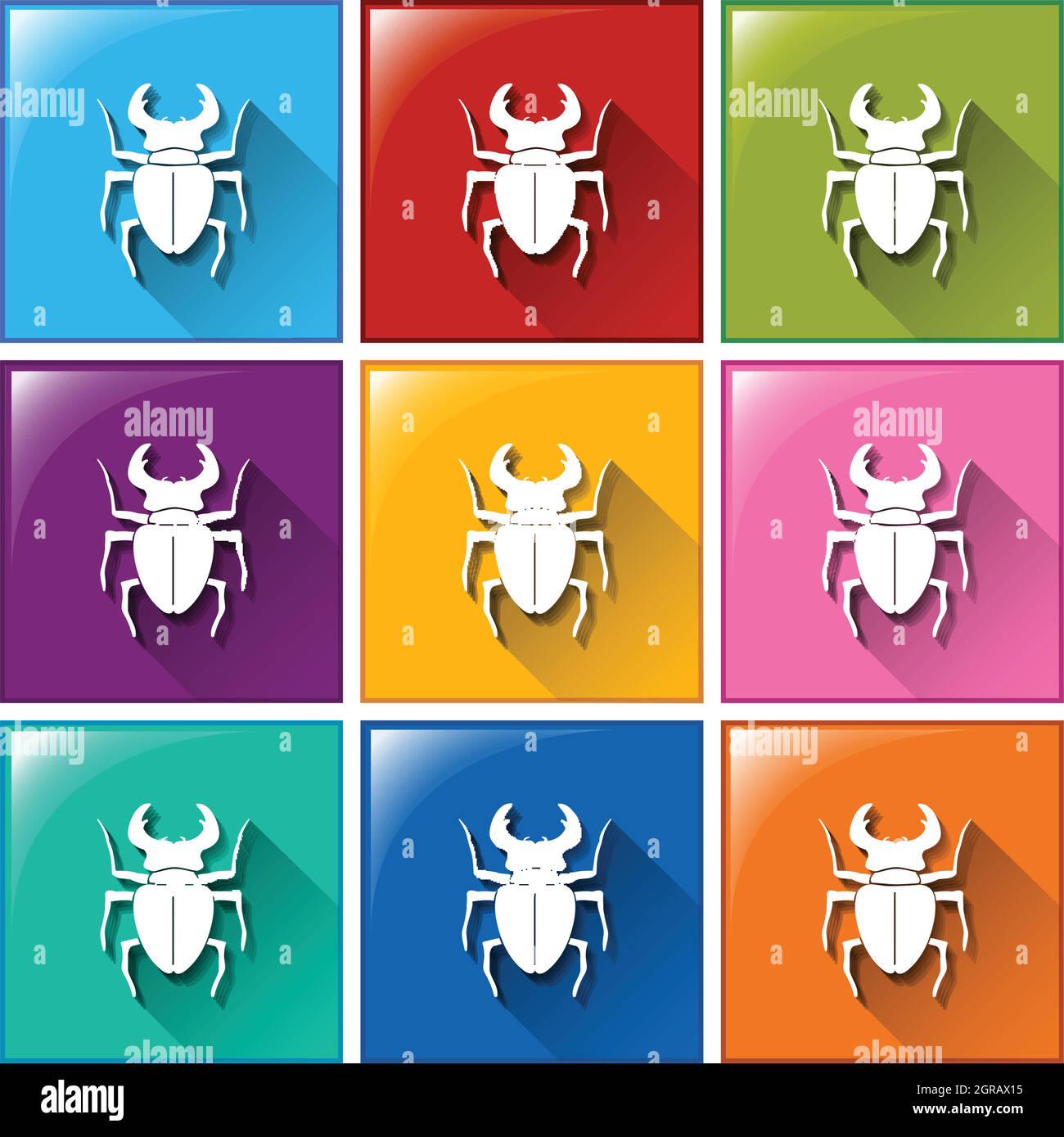 Buttons with insects Stock Vector