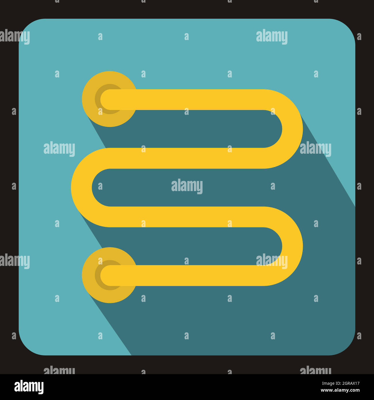 Heated towel rail icon, flat style Stock Vector