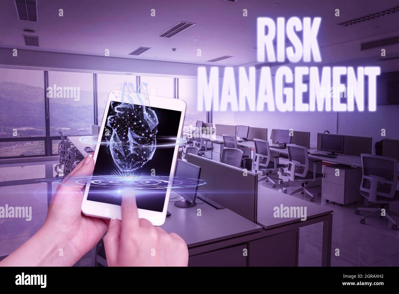 Safety Risk Using Screen Writing displaying text Risk Management. Business showcase evaluation ...